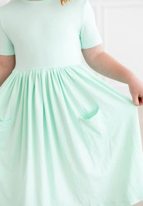 Pastel Green Pocket Twirl Dress