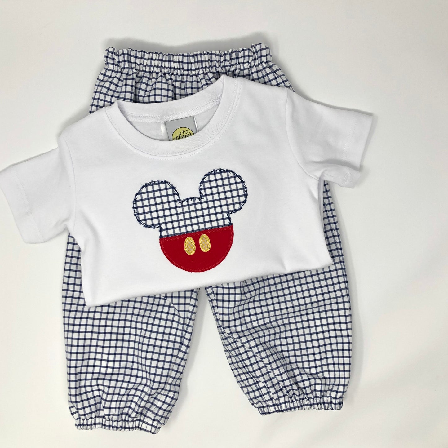 Classic Mouse Windowpane Applique T-Shirt
