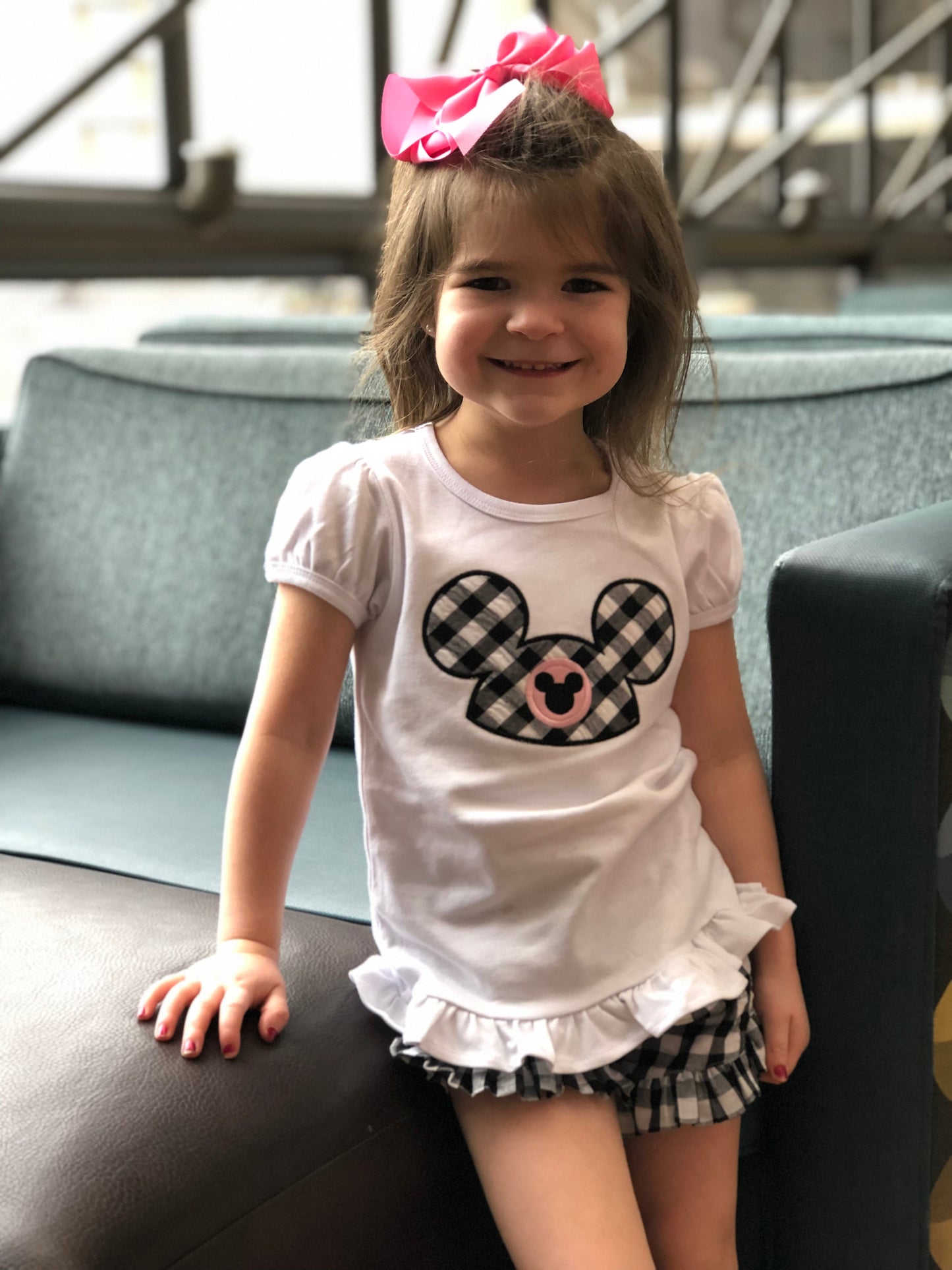 Mouse Club Girls Applique Top