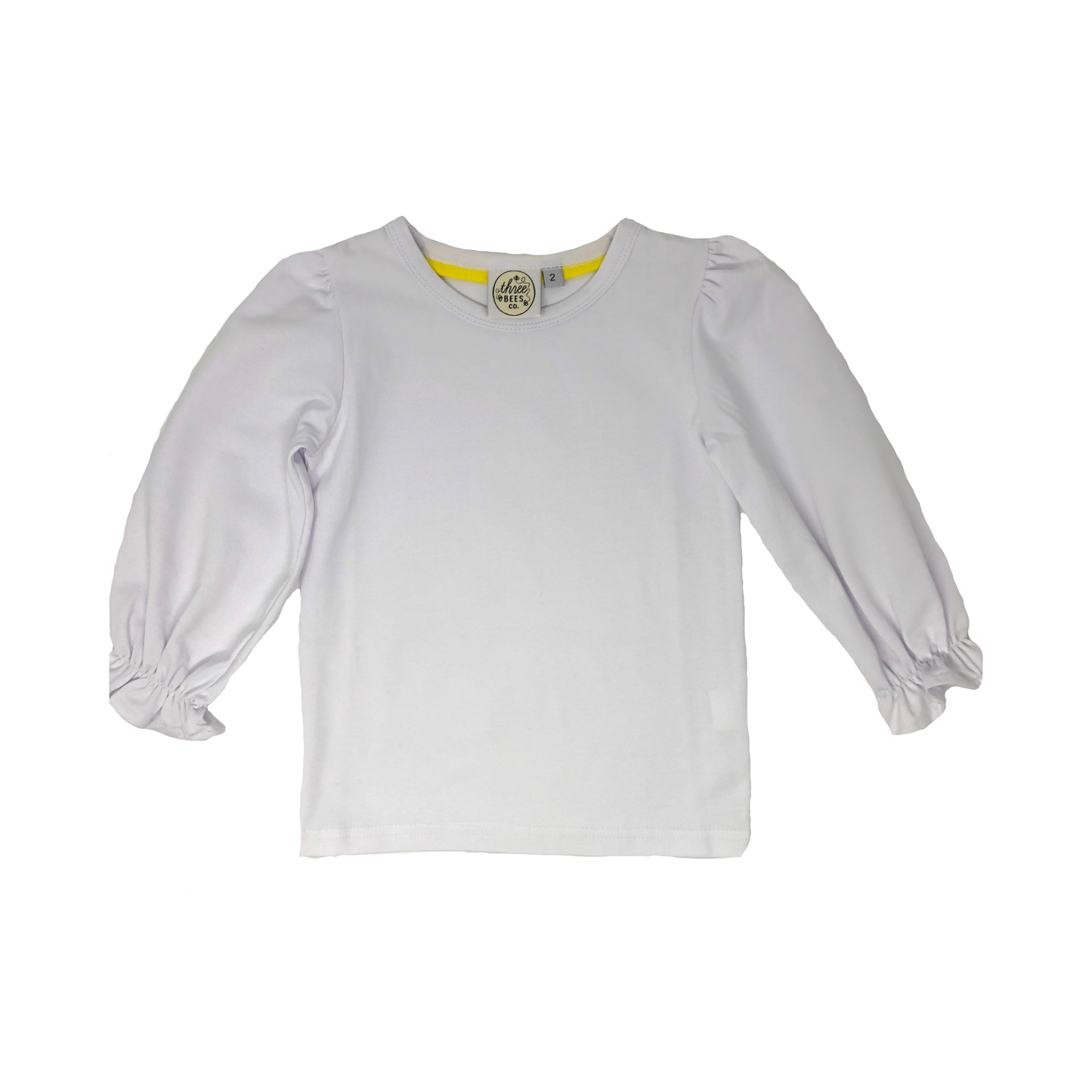 TBC Bee Basic Girls White Puff Long Sleeve