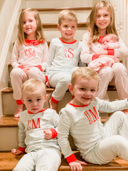 6M Sleepy Bees Pink Stripe Pajamas