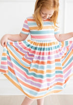 Spring Stripe Pocket Twirl Dress