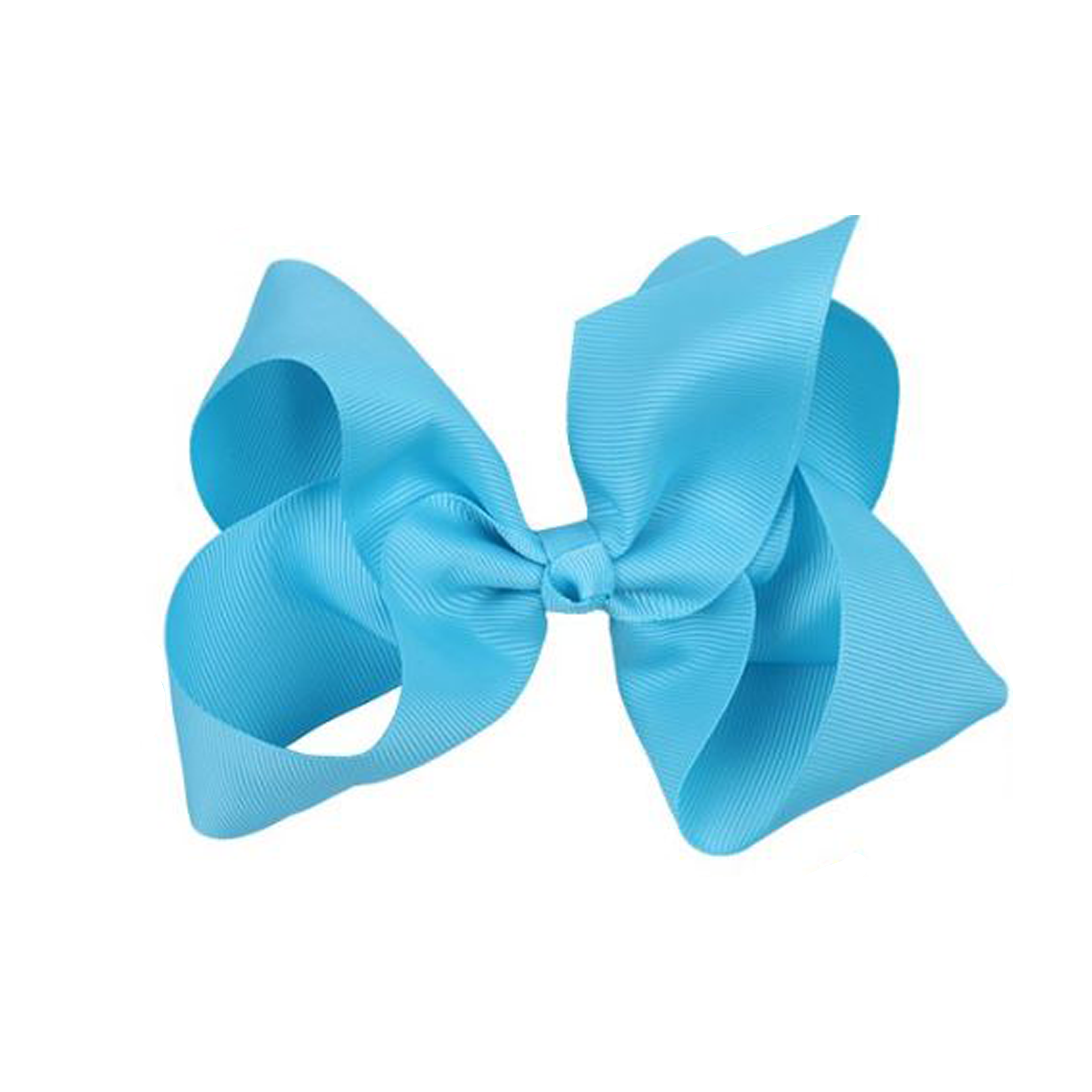Victory Bows Large 7 Light Blue Hair Bow made with 3 Grosgrain Ribbon-  The Anna-Made in USA Pony Tail Band XLB150