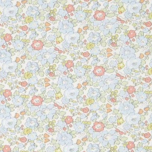 Liberty of London Fabrics Classic Tana Lawn Betsy Ann White/Light Blue