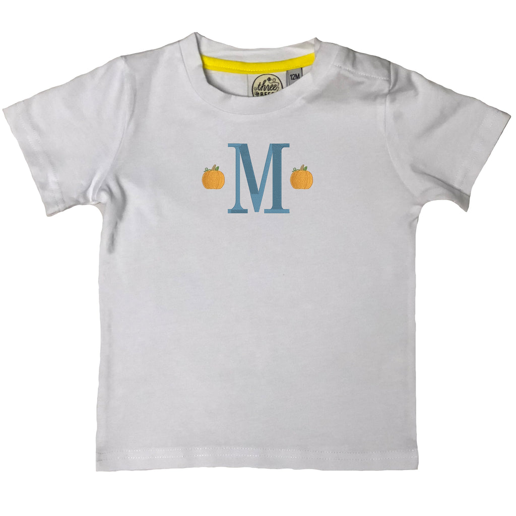 Boys Pumpkin Initial T-Shirt