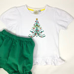 Vintage Christmas Tree Embroidery Top