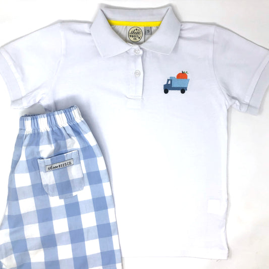 Pumpkin Truck Boys Collared Shirt