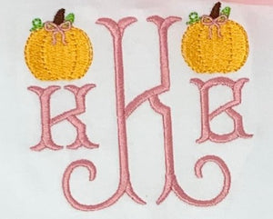Girls Fishtail Monogram Pumpkin Top