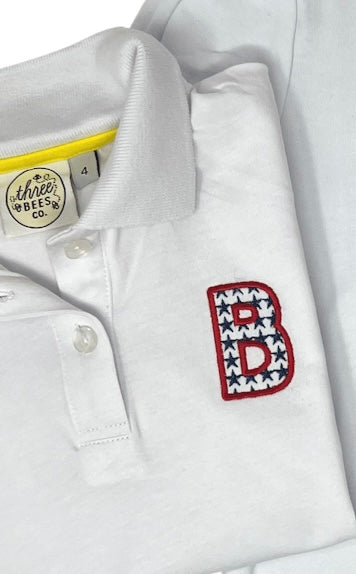 Patriotic Initial Boys Collared Shirt