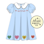 Candy Heart Pleated Cameron Dress