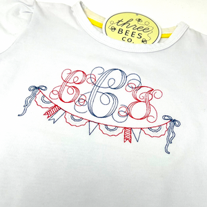 Patriotic Bunting Embroidery Top