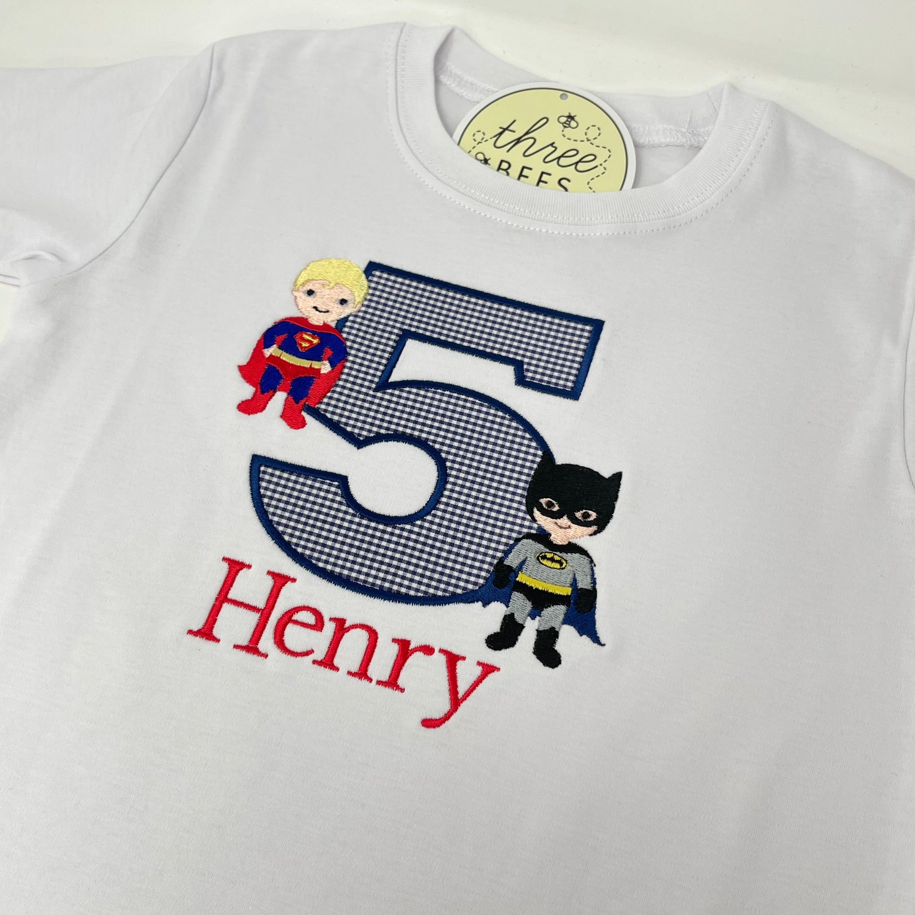 Super Hero Number Boys Applique T-Shirt