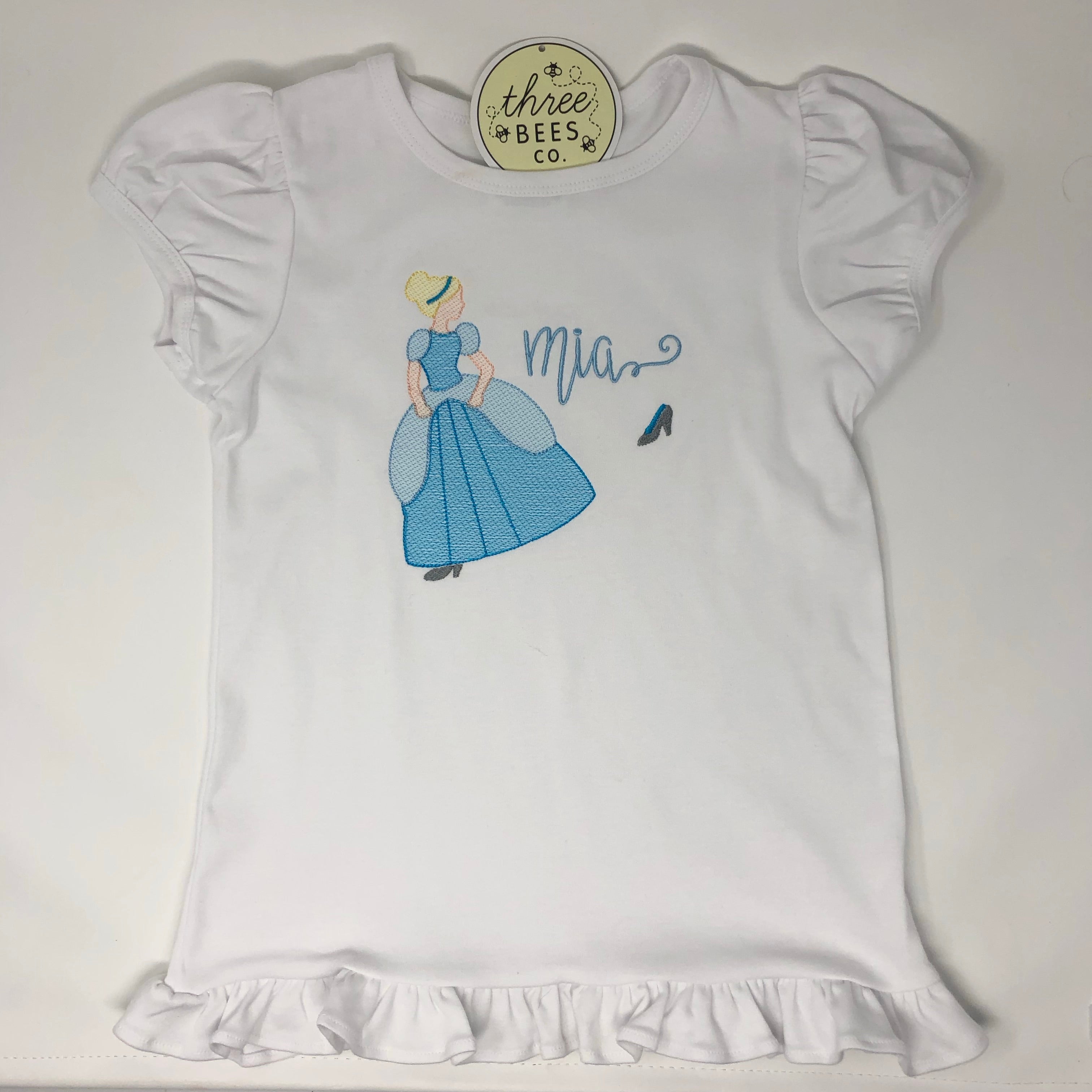 Princess with Shoe Girls Embroidered Top