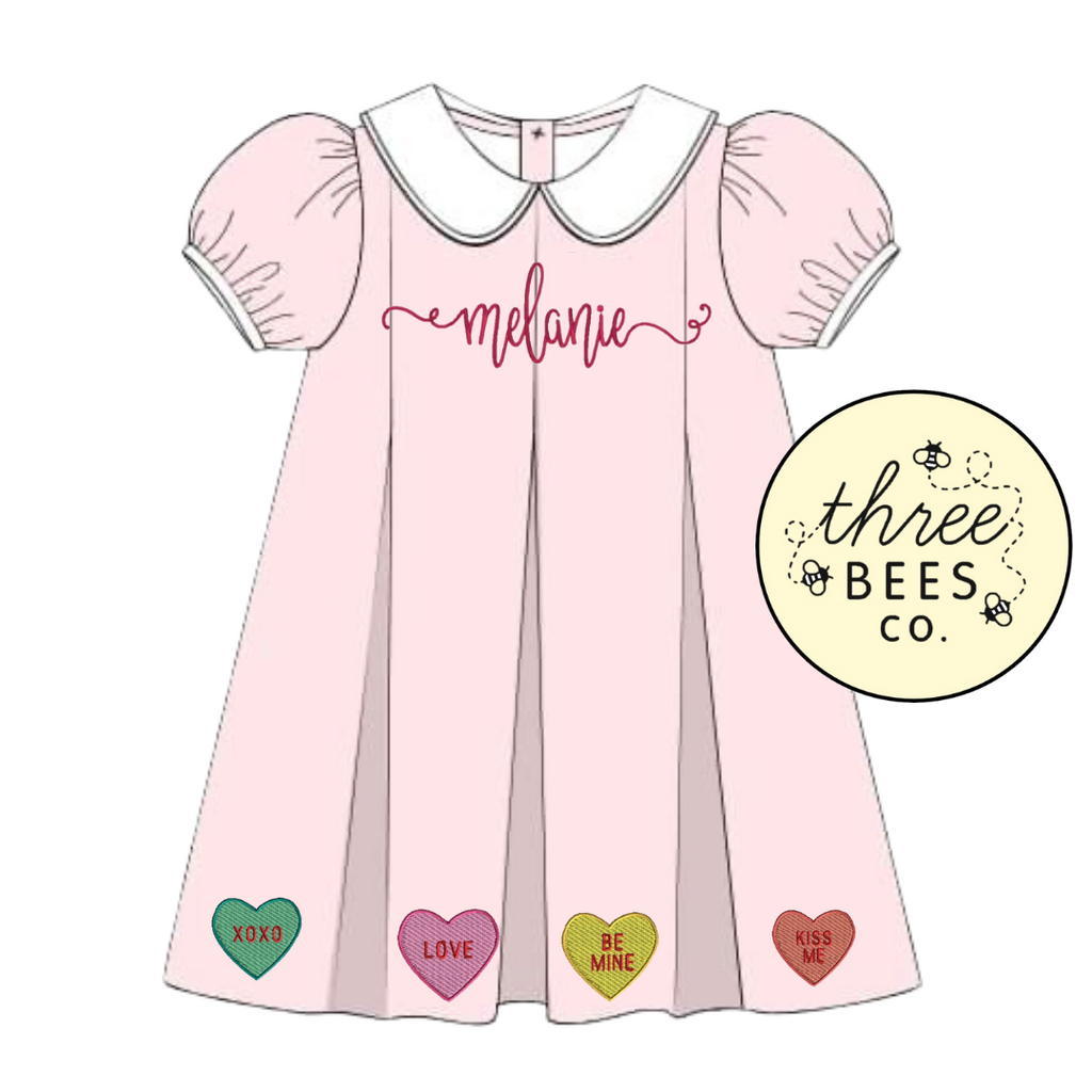Candy Heart Pleated Cameron Dress