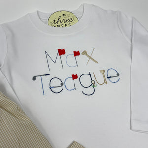 Personalized Font Boys Embroidery T-Shirt