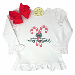 Candy Cane Sketch Design Girls Top