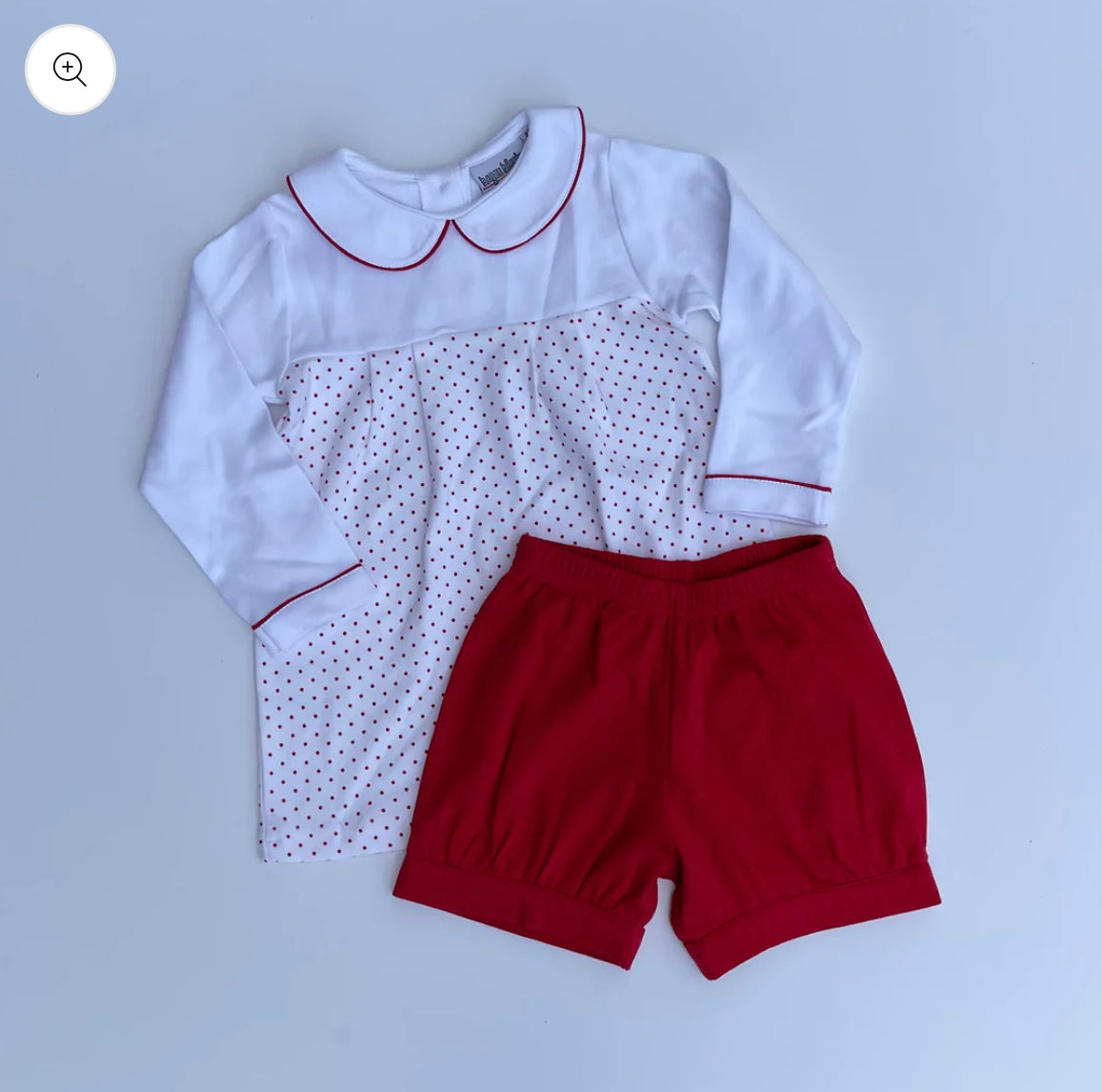 Red Polka Dot Knit Boys Short Set
