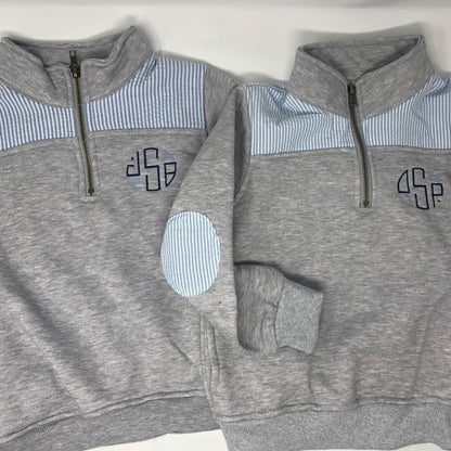 Pullover with Gingham Collar (Unisex)