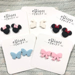 Pink Bow Stud