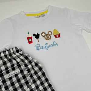 Mouse Snacks Embroidery Boys T-Shirt
