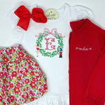 Nutcracker Monogram Frame Embroidery Girls Top