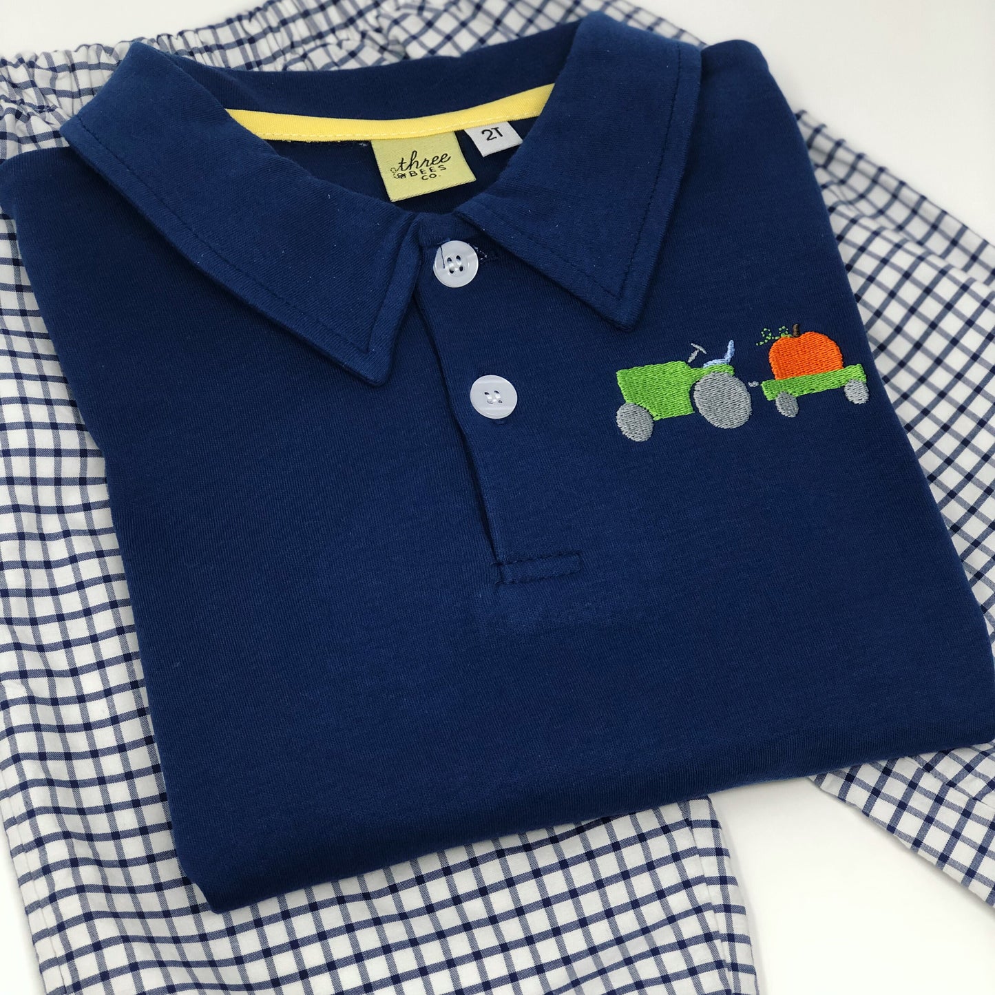 Tractor Pumpkin Collared Shirt