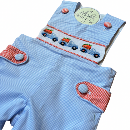 6M Hand Smocked Pumpkin Truck Jon Jon