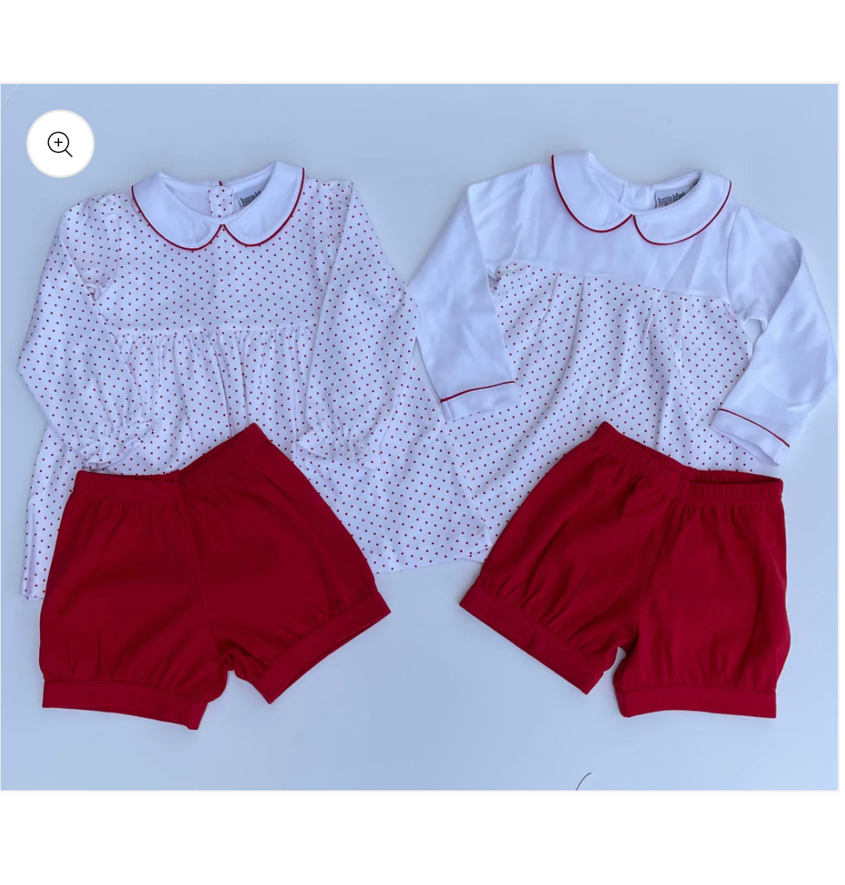 Red Polka Dot Knit Boys Short Set