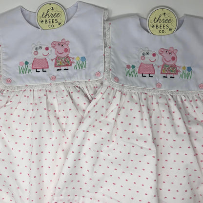Pink Swiss Dot Dress