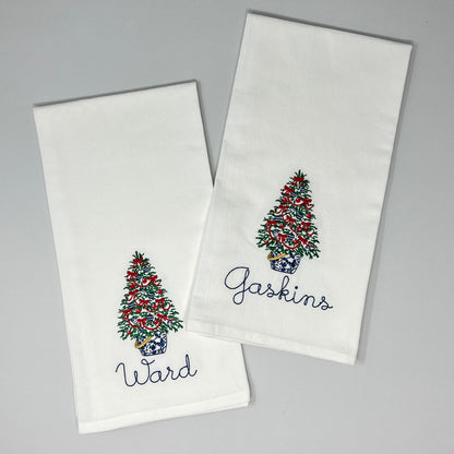 Christmas Chinoiserie Tea Towel