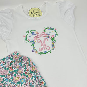 Floral Classic Mouse Girls Top