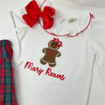 Girls Gingerbread Appliqué Top