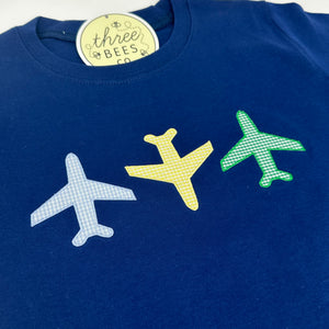 Airplane Trio Applique Boys T-Shirt