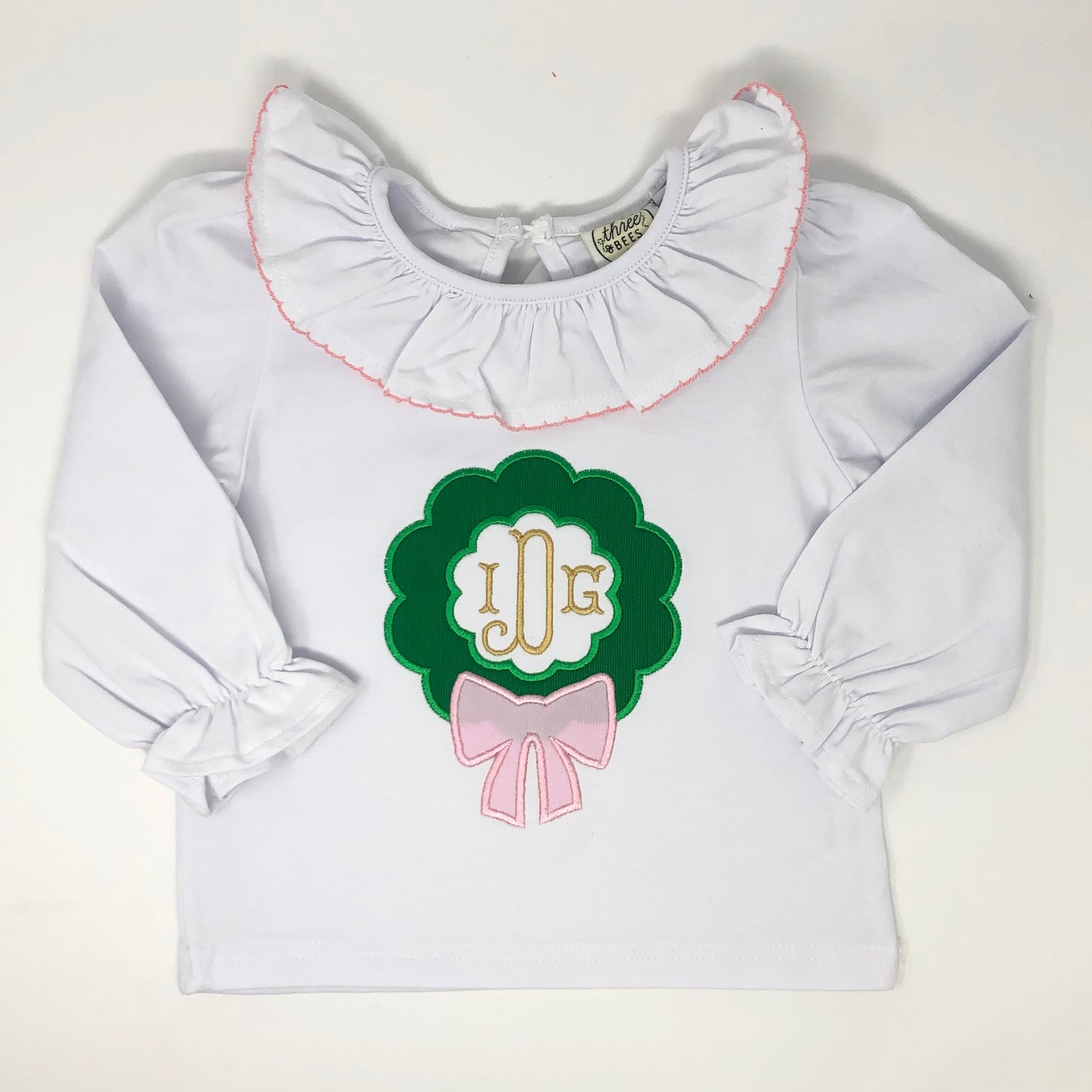 Monogram Wreath Applique Top