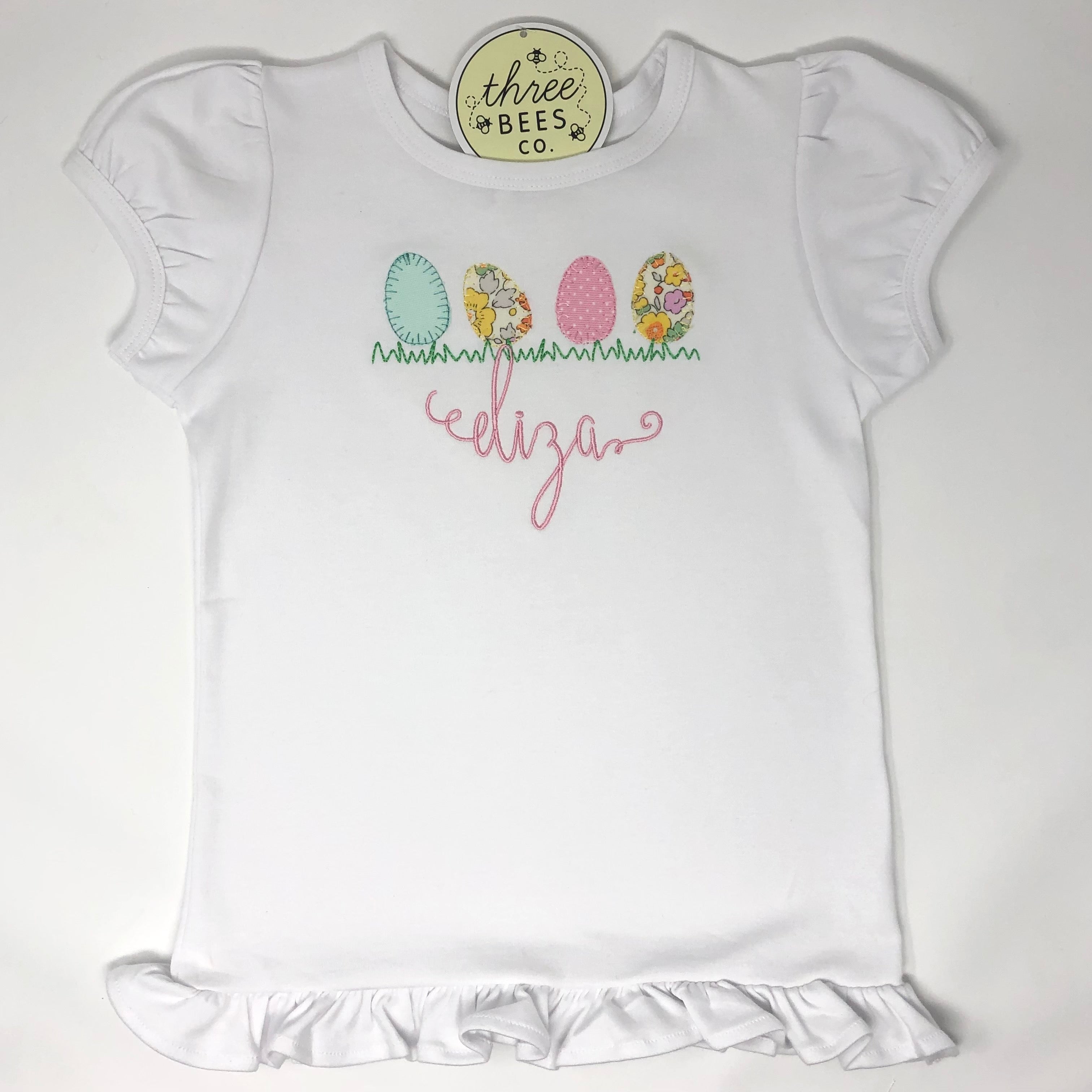 Girls Egg Applique Top