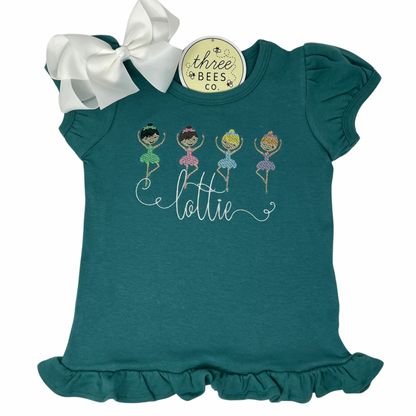 Tiny Dancer Embroidery Girls Top