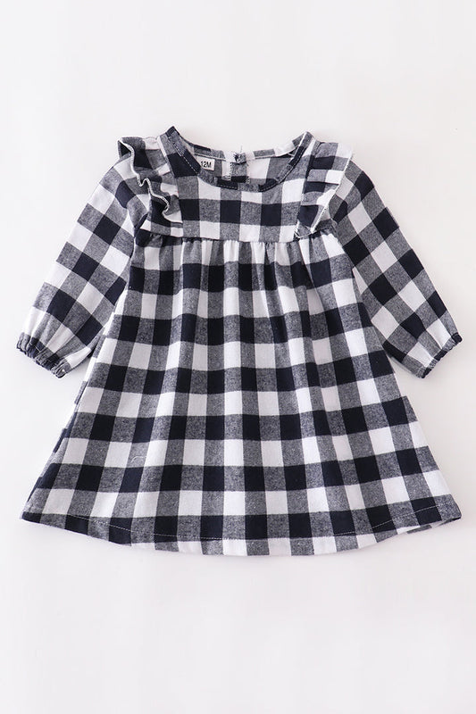 2T Black Buffalo Plaid Dress