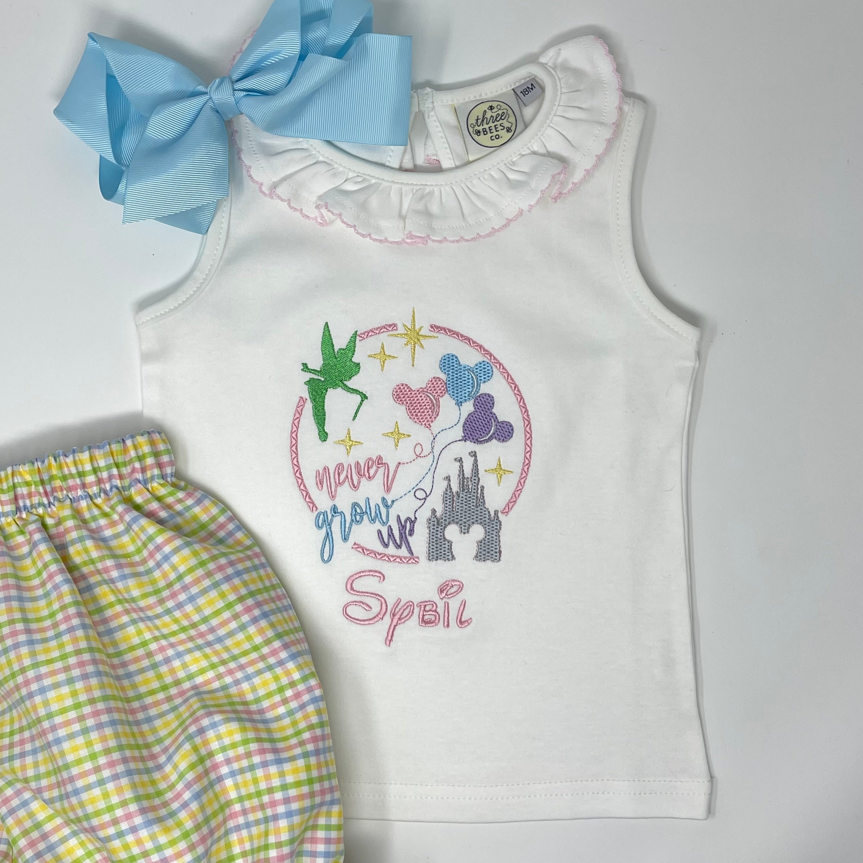 Never Grow Up Girls Embroidered Top