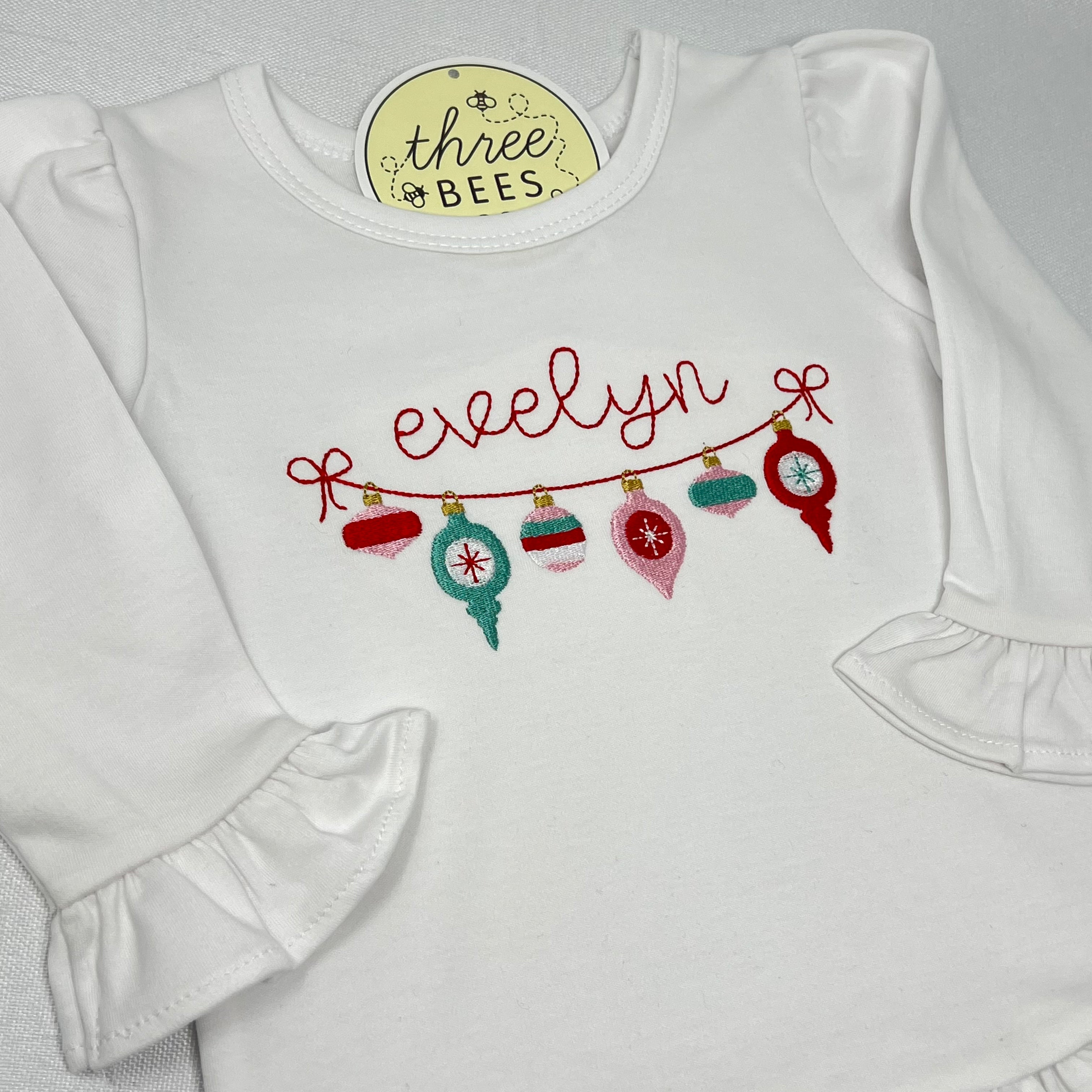 Ornament Bunting Banner Girls Top