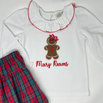 Girls Gingerbread Appliqué Top