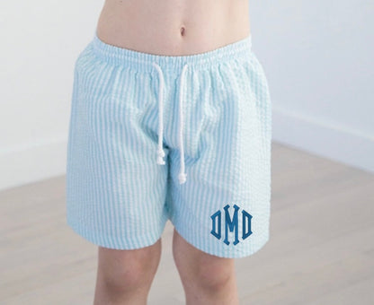 Seersucker Swim Trunks