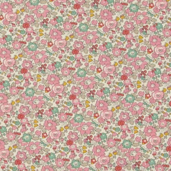 Liberty of London Fabrics Classic Tana Lawn Betsy Ann White/Light/Pink