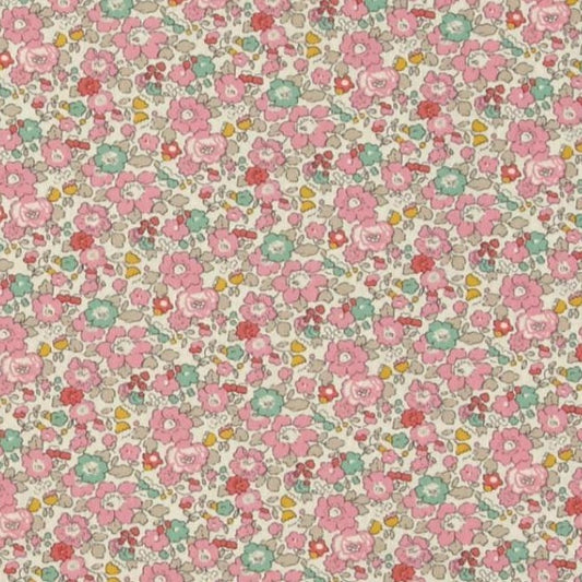 Liberty of London Fabrics Classic Tana Lawn Betsy Ann White/Light/Pink