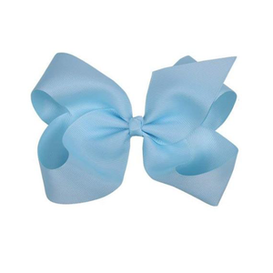 Victory Bows Large 7 Navy Blue Hair Bow made with 3 Grosgrain Ribbon- The  Anna-Made in USA French Clip XLB150