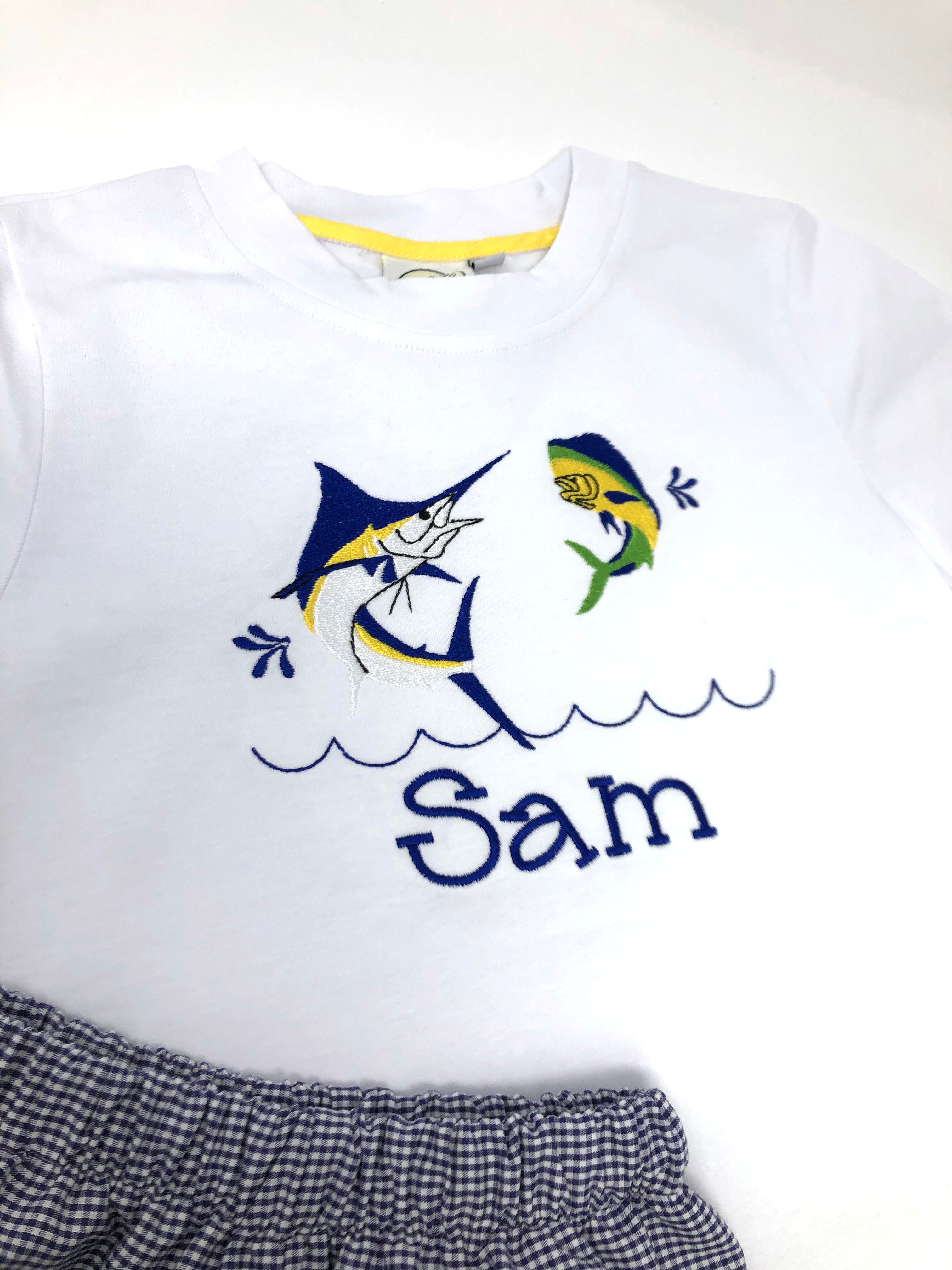 Sport Fishing Boys Embroidery T-Shirt