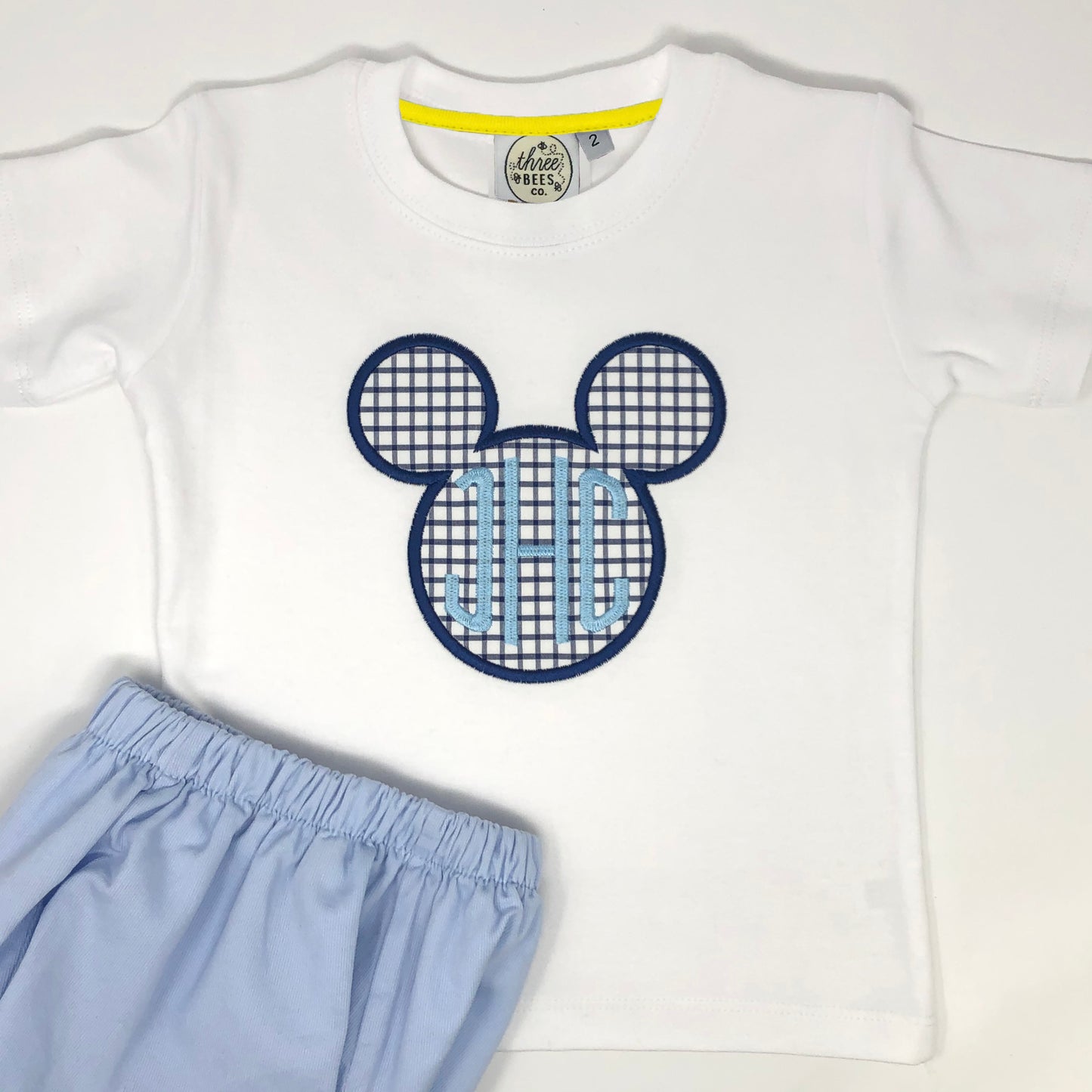 Classic Mouse Applique with Monogram Boys T-Shirt