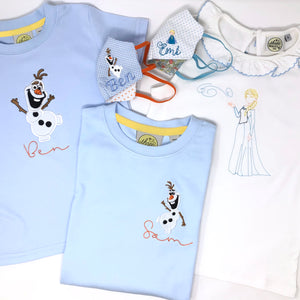 Snowman Character on Left Chest Boys T-Shirt