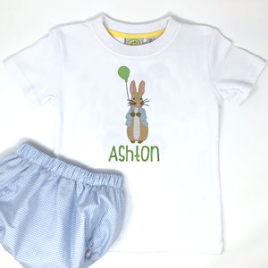 Balloon Peter Rabbit Embroidery Boys T-Shirt