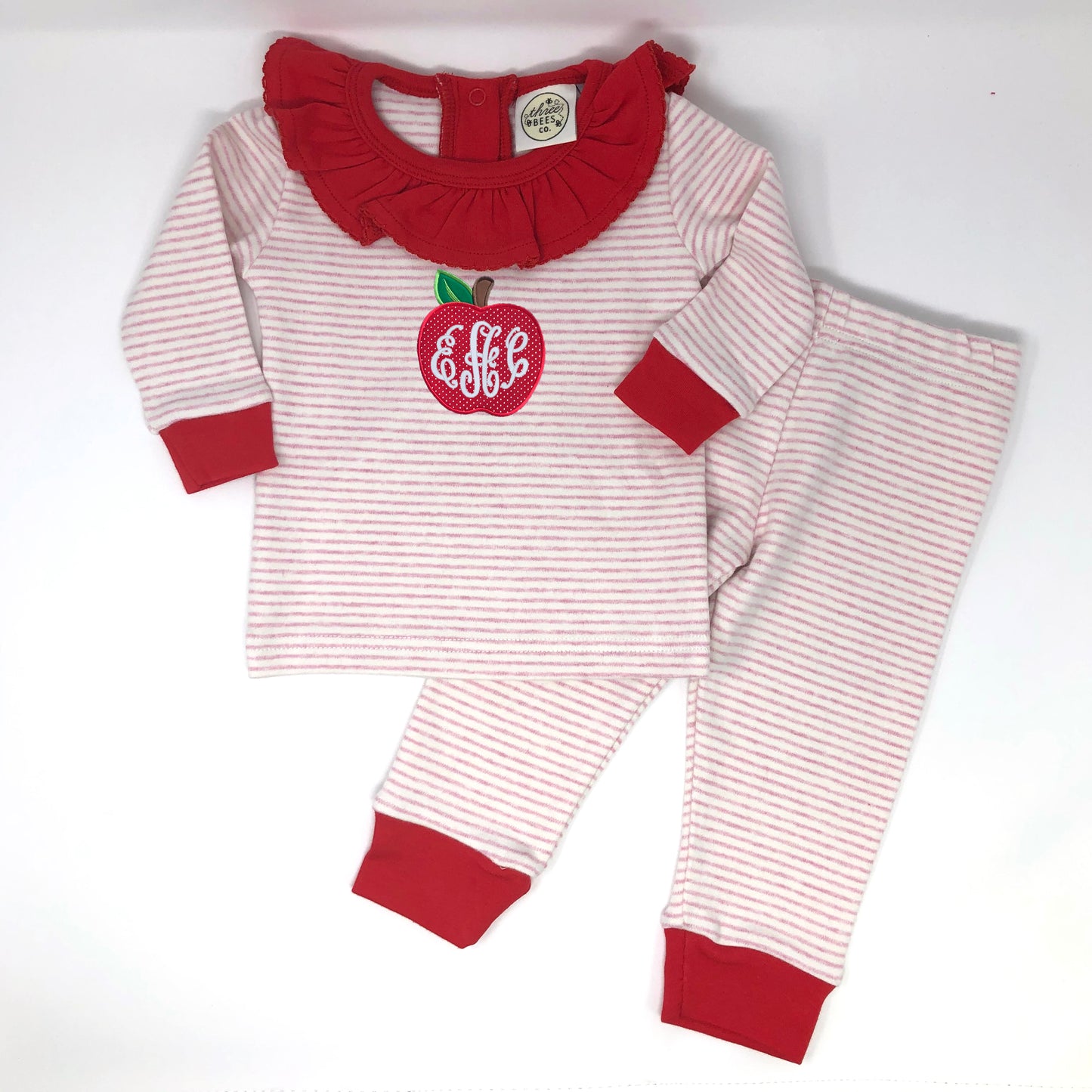 6M Sleepy Bees Pink Stripe Pajamas