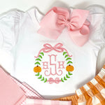 Pumpkin Frame Monogram Girls Top